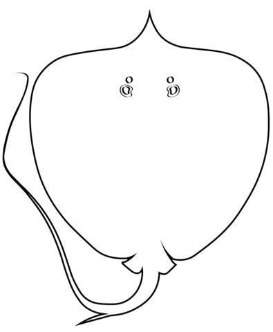 Giant Freshwater Stingray (Urogymnus Polylepis) Coloring Page